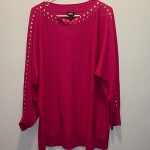 INC Pink Sweater with silver Accents